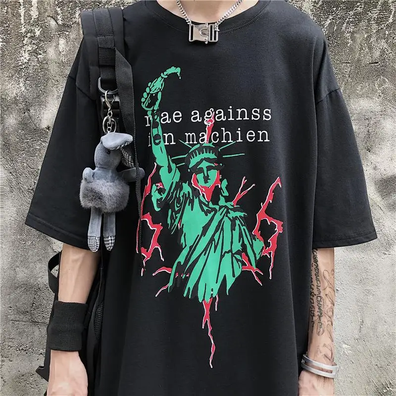 

Retro Streetwear T-Shirt Harajuku Gothic Loose Short-Sleeved Summer T-Shirt Women Shirt Oversized T-Shirt Men And Women'S Tops