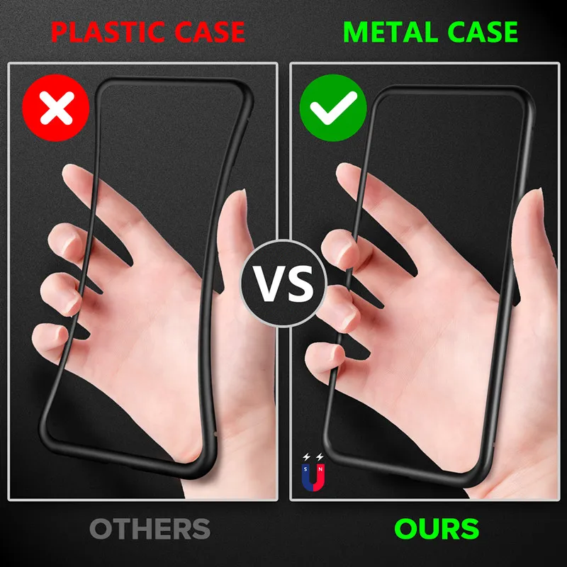 Magnetic Metallic Bumper Phone Cases For iPhone 11 Pro Max Double-Sided Tempered Glass Covers 11Pro Protector Coque |