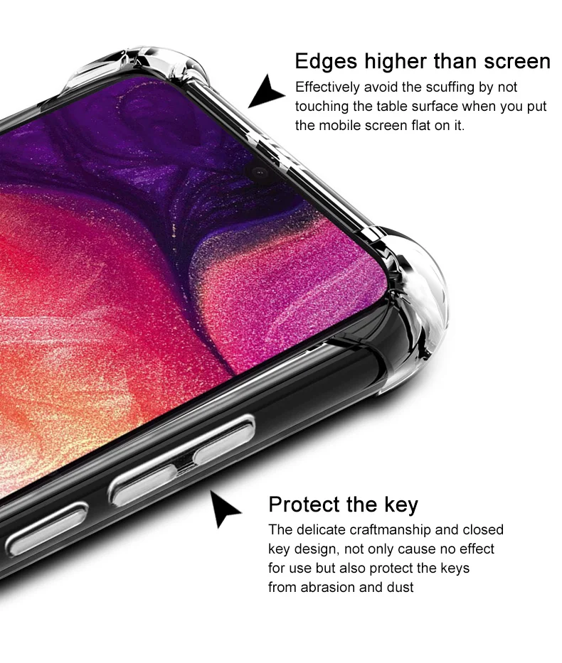 Clear Shockproof Case For Samsung Galaxy F62 M62 F41 A72 A52 A32 A42 A12 A02S A02 M02 A02S M51 M31 A71 A51 5G Silicone TPU Case