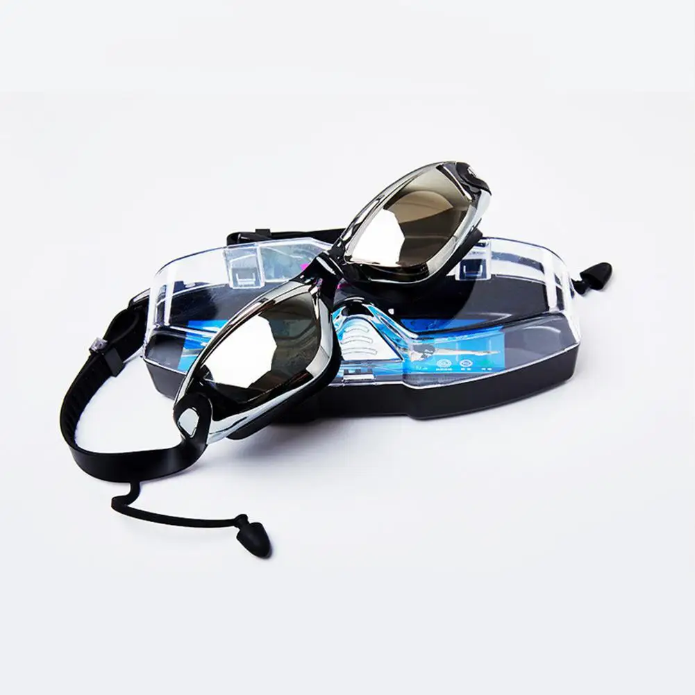 Плавательные очки GloryStar с затычками для ушей водонепроницаемые противотуманные