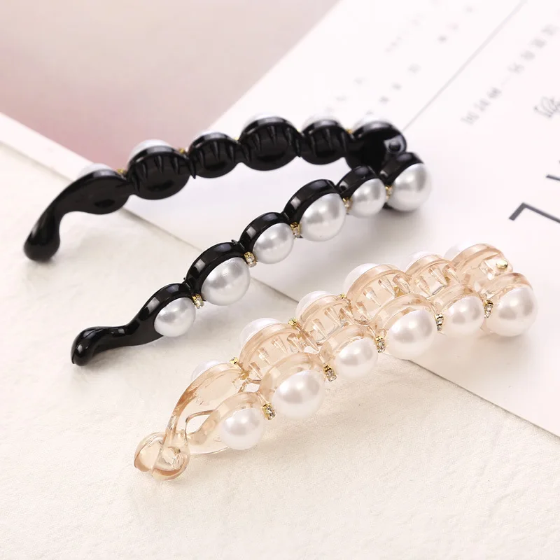 

1Pc Pearls Hairpins Hair Clips Jewelry Banana Clips Headwear Women Hairgrips Girl Ponytail Barrettes Hair Pins Accessories