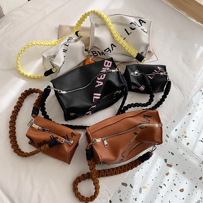 

Women Popular Shoulder Bags Latest style Braided shoulder strap Crossbody Bag For Women PU Large Capacity All-match Handbags