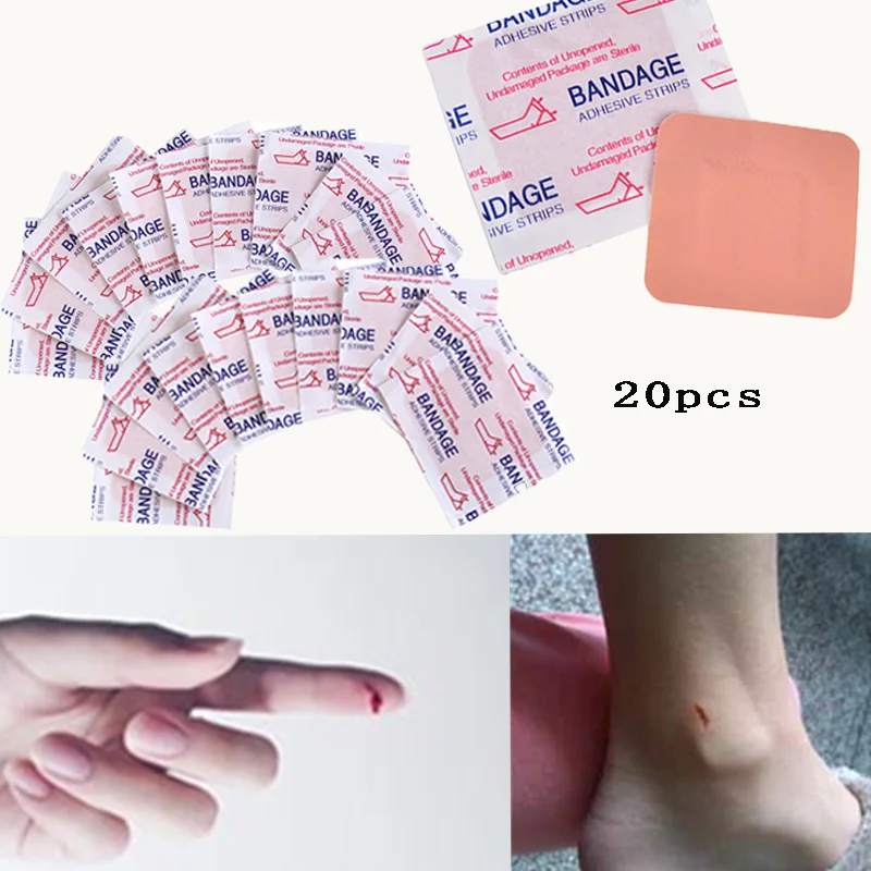

20 Pcs Self Adhesive Emergency Medical Home Travel Convenient Waterproof One-off Band-Aid Wound Plaster