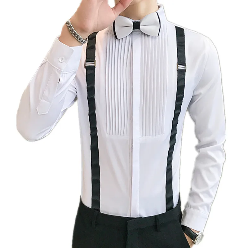 Дворец Стиль Мужская рубашка с длинными рукавами бар волос стилиста прилив