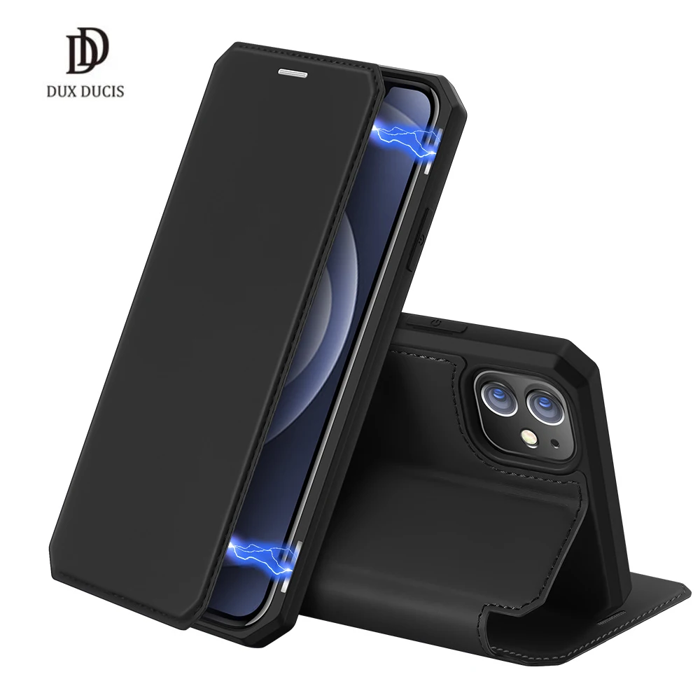 

For iPhone 12 Pro Case Flip Cover 360° Real Full Protection DUX DUCIS Skin X Luxury Leather Wallet Case Magnetic Closure