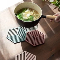 1pc household silicone tableware insulation non slip mat coaster cup hexagon mats pad heat insulated bowl placemat home decor