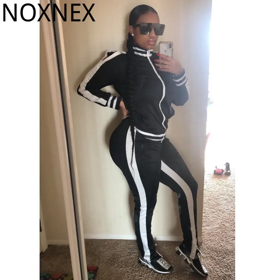 

Спортивный костюм NOXNEX из двух предметов, Женский повседневный комплект с брюками с высокой талией, спортивные костюмы без бретелек, женские...