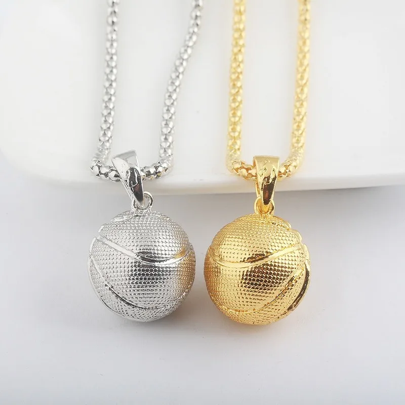 3D баскетбольный мяч для регби подвеска на шею из нержавеющей стали американского