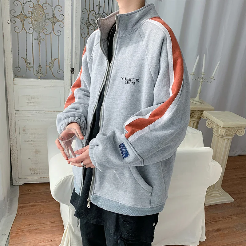 

Fashion Casual Jacket Men Solid Color Streetwear Men Clothing Jackets Mens chaquetas hombre Wild Loose Hip Hop Bomber Jacket Men