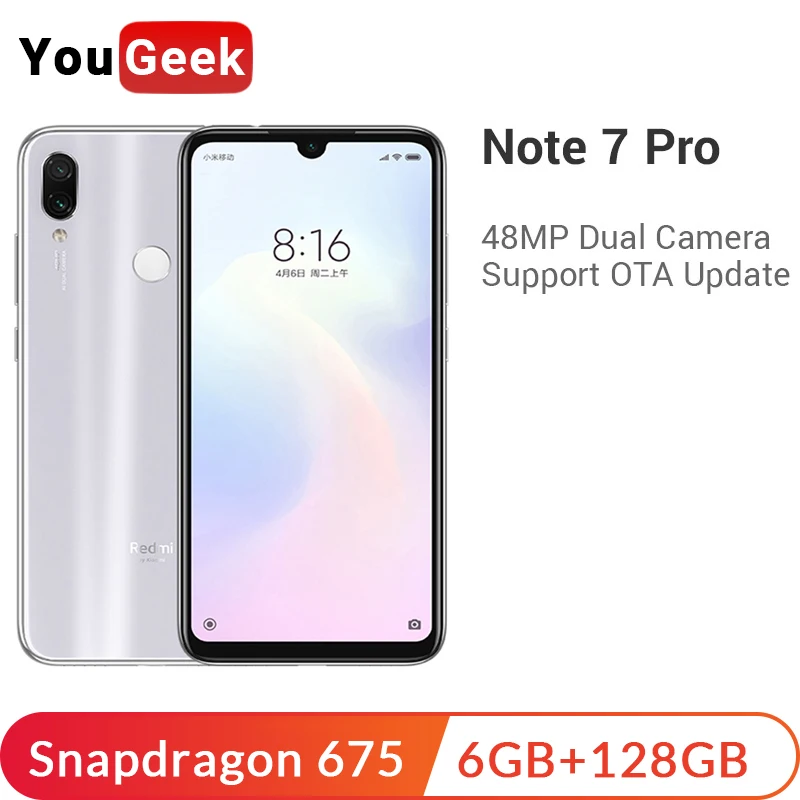 Xiaomi Redmi Note 7 Pro смартфон с 5 дюймовым дисплеем восьмиядерным процессором Snapdragon 675