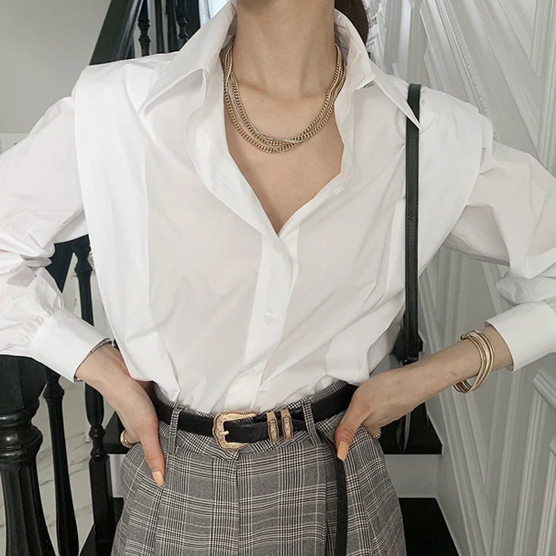 Рубашки для женщин 2021 весна осень с длинным рукавом Свободные повседневные