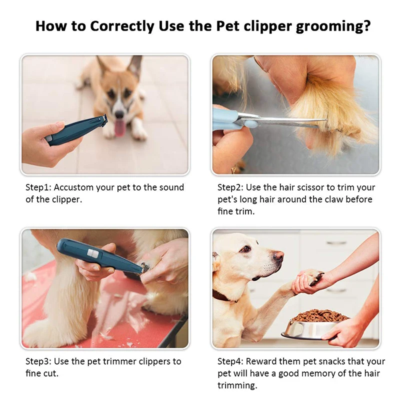

Pet Grooming Clipper Professional Dog Hair Trimmer Low Noise USB Rechargeable Puppy Kitten Shaver For Face Ear Paws Pet Supplies