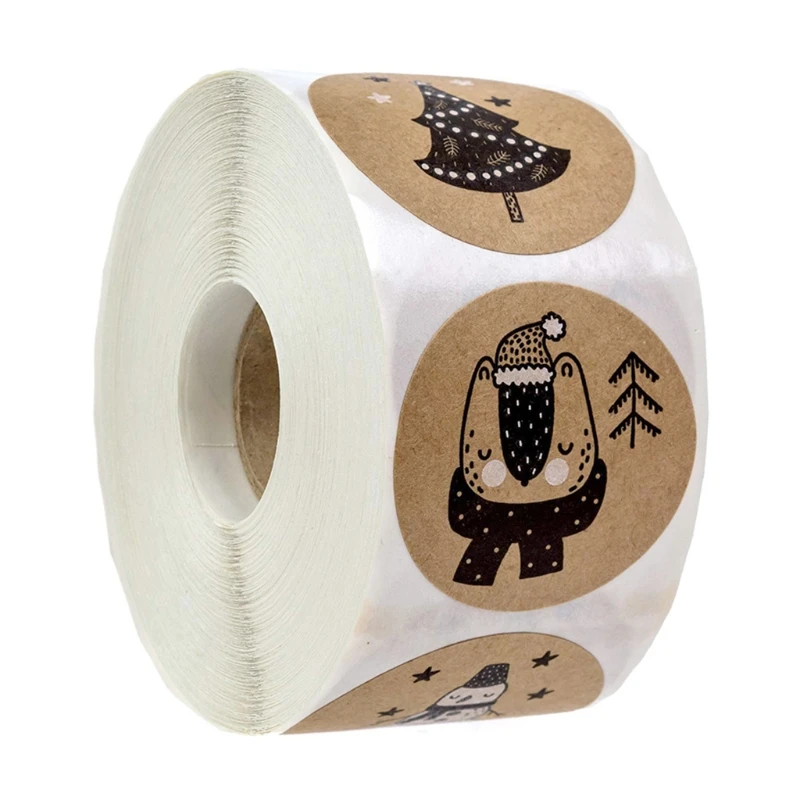 

500pcs 1 Inch Christmas Stickers Envelope Seal Labels for DIY Gift Box Baking