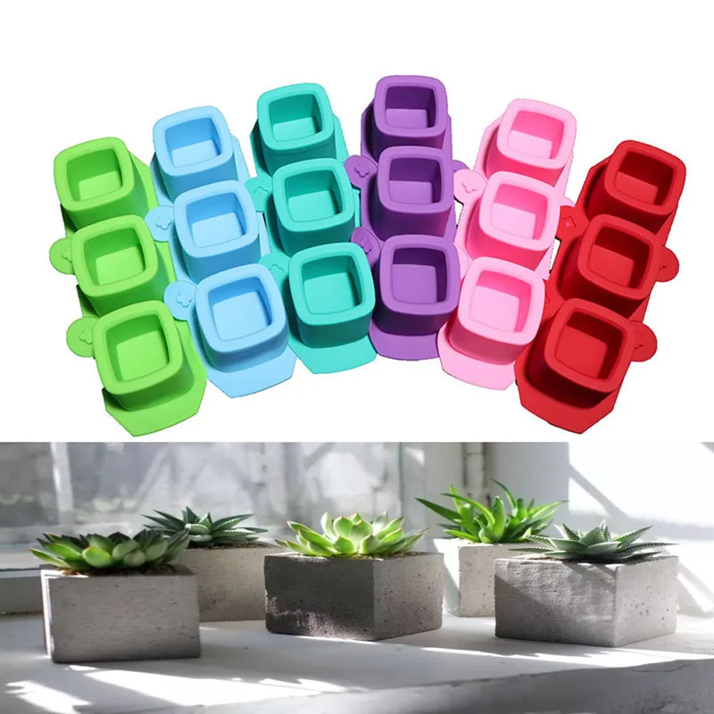 

DIY Square Silicone Flower Pot Mold Geometric Concrete Cement Flower Pot Mold Handmade Clay Flower Pot Craft Candle Mold