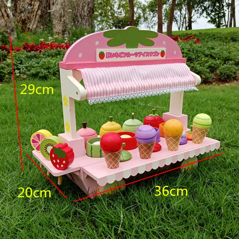 

New 1 Set Wooden Toy Pretend Play Toy Simulation Magnetic Ice Cream Colourful Kitchen Food Baby Infant Toy Food Birthday Gift