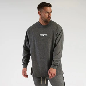 Мужская одежда для спортзала 100% хлопок осень и весна Модная Повседневная футболка с длинным рукавом Топы для бодибилдинга футболки с принтом