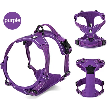 purple Truelove не Тянет Поводок для собак, регулируемый безопасный нейлоновый жилет для больших собак, мягкий светоотражающий уличный жилет для собак, поводок для питомцев, контроль - Цвет: purple