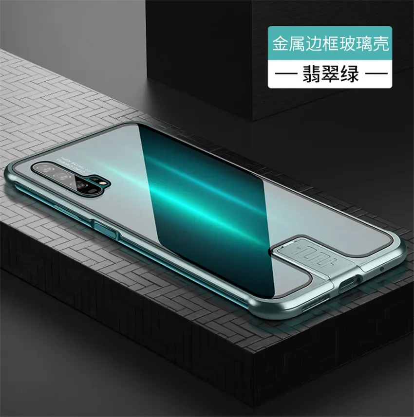R-just Borderless серия металлический каркас чехол для телефона huawei Honor 20 защитный чехол стеклянная задняя крышка Чехлы для huawei Honor 20 Pro