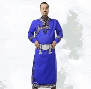 Китайская мужская одежда для монгольских танцев, монгольский костюм для косплея,, монгольский костюм - Цвет: Navy Blue