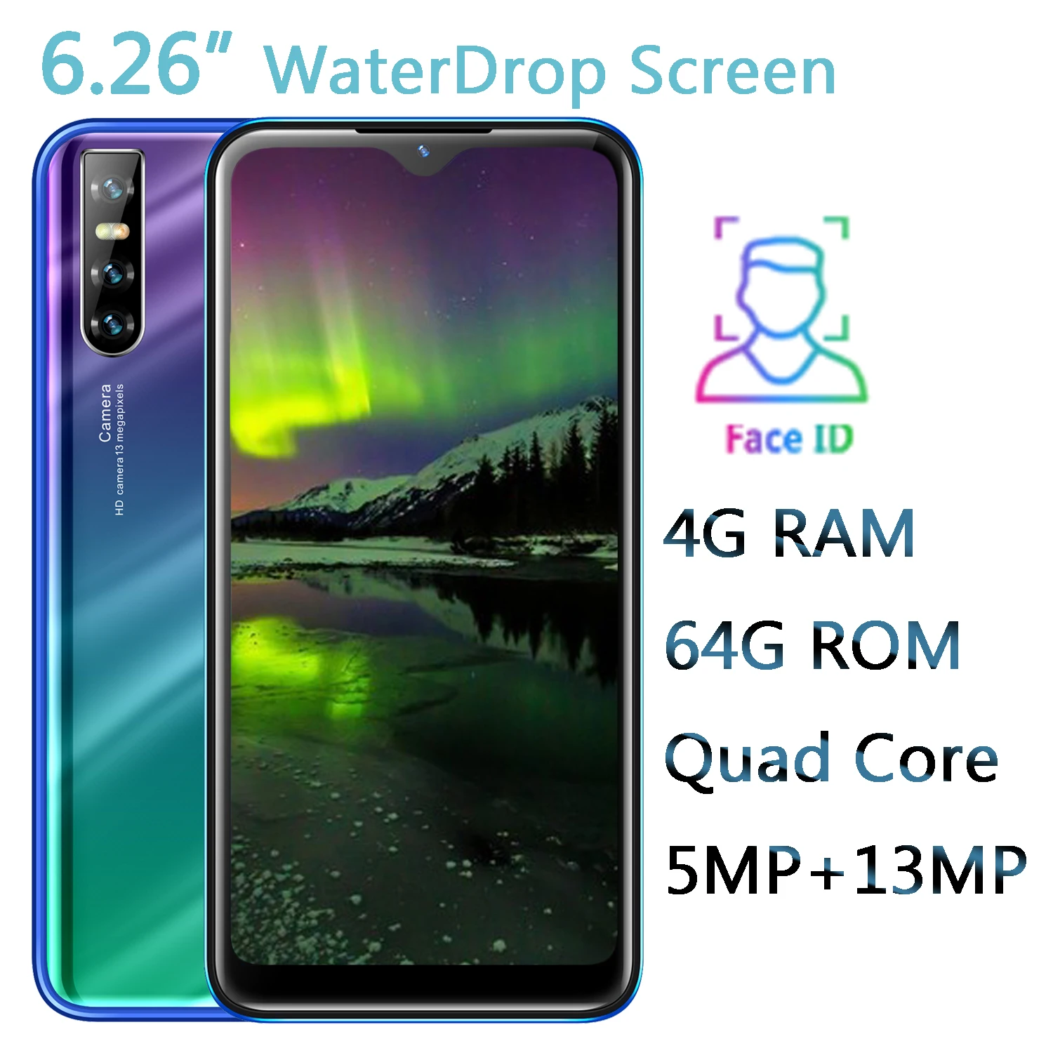 P30 Pro смартфон с 6 3-дюймовым дисплеем четырёхъядерным процессором MTK ОЗУ 4 Гб ПЗУ 64