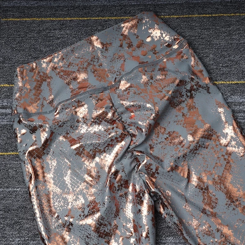 

2021 New Snakeskin Pattern Push Up Fitness Leggings Women Sexy Peach Hip Legging High Waist Sports Tight Stretch Yoga Pants