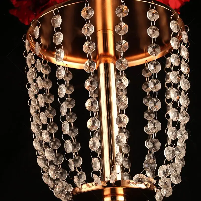 $10 шт. золотая акриловая дорожная хрустальная ваза центральные части свадебного