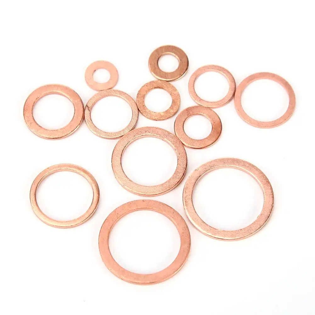 

280/150pcs Sump Plug Oil Seal Fittings Solid Copper Washer Flat Ring Gasket Plastic Washers Set Gasket Ring Kit