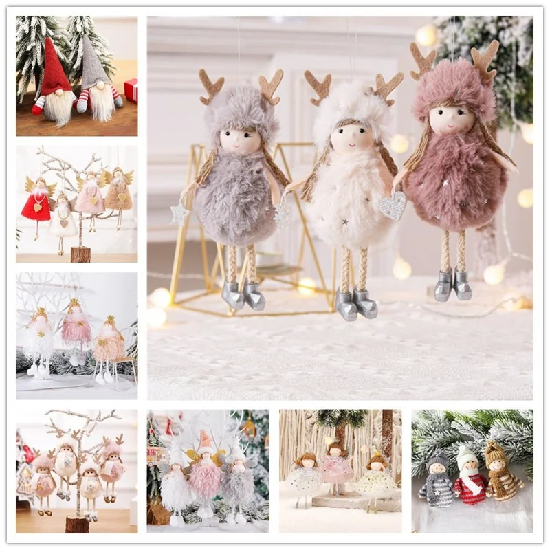 

2022 New Year Girl Gift Cute Christmas Angel Doll Xmas Tree Ornament Noel Deco Christmas Decoration for Home Natal Navidad 2021