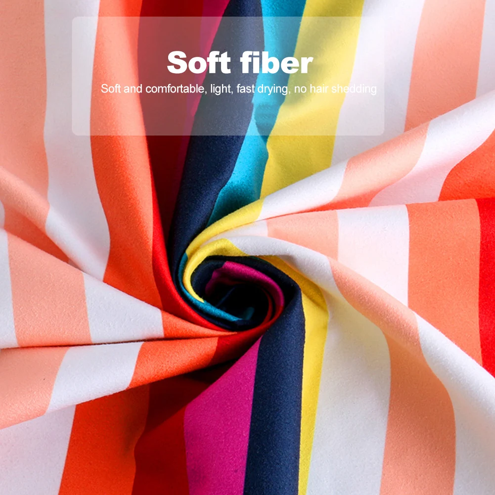 

Extra Large Portable Super Absorbent For Adults Beach Microfiber Fashion Quick Drying Rainbow Striped Bath Towel Swimming Spa