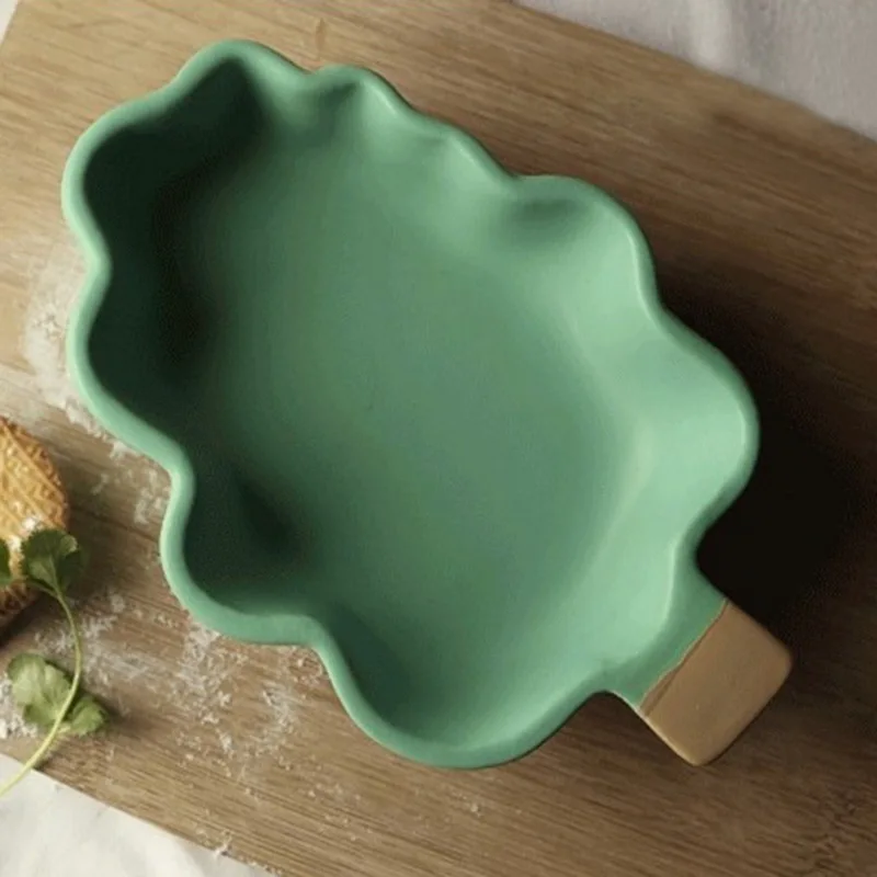 Nordic Style Christmas Tree Baking Porcelain Bowl Children Cartoon Ceramic Tableware Roasted Snacks Salad Fruit Dish Bake Tool |