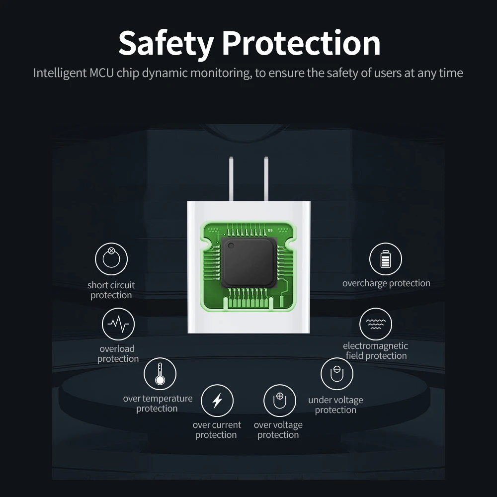 

PD 20W USB-C Charger Quick Charge Compatible with 18W Universal Broadband Voltage Adapter Fast Charger For Phone US Plug