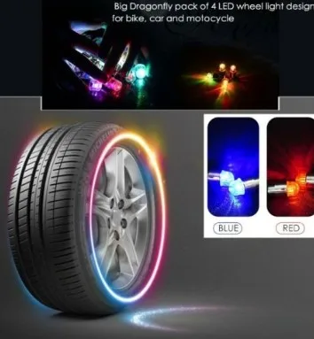 

4pcs Car Wheel Tire Valve Cap Lights LED Nozzle Air Cap Cap Cover Top Led Flash Tyre Wheel Valve Cap Light for Car Accessories