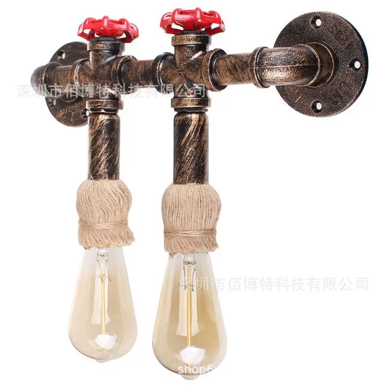 

Double-headed wall lamp creative indoor bedside led hemp rope wall lamp American hotel corridor corridor lamp