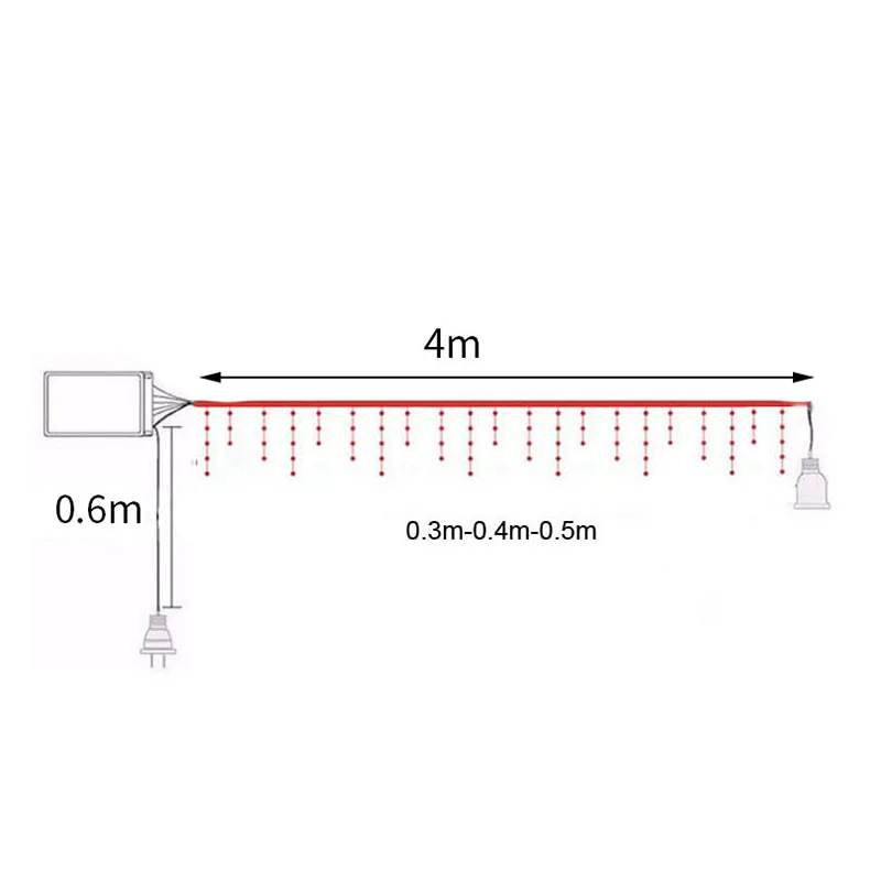 96 светодиодов 4 м светодиодная гирлянда на Хэллоуин и Рождество Свадебный