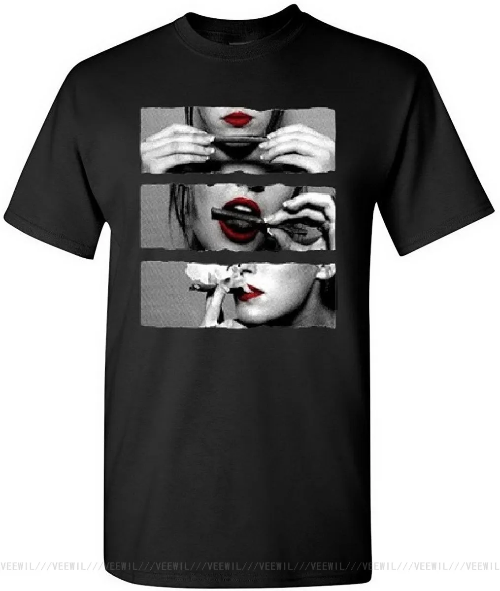 

Рубашка с надписью Roll It Lick It Smoke It, футболка для мужчин и женщин, горячая девушка, сексуальные губы, трава, 420, уличная женская футболка