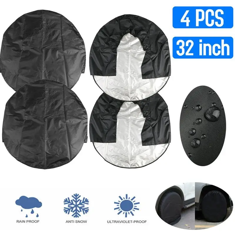 4pcs Waterproof Tire Cover 76-81cm 30-32 Inch Dustproof Anti-UV Storage Bag Case For Truck Vehicle Wheel | Автомобили и мотоциклы