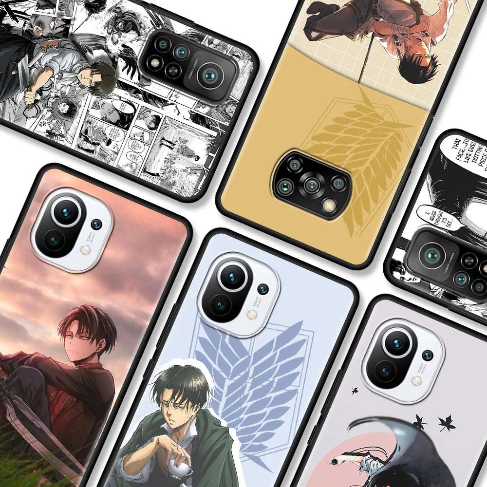 

Levi Ackerman Case for Xiaomi Mi 10T Pro 11 Lite 5G Note 10 9T CC9 CC9E 8 9 11UItra 11X 9 SE Back Phone Cover Bag