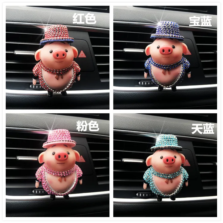 Изысканный женский освежитель для автомобиля милая Алмазная кукла в виде свиньи