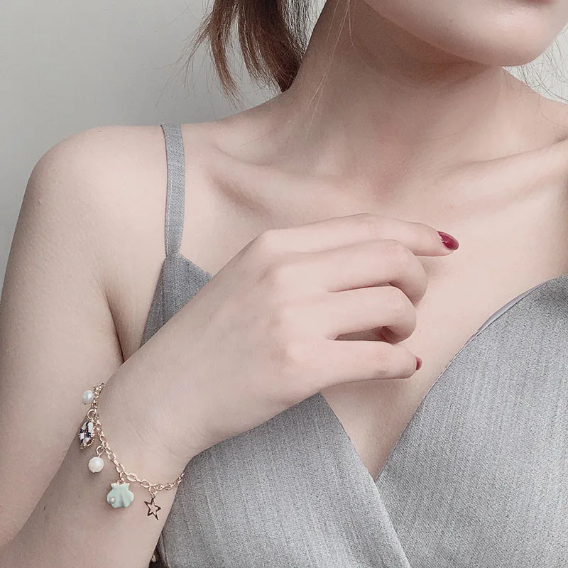 Женский шарм-браслет Sansummer романтические вечерние серьги в форме якоря звезды