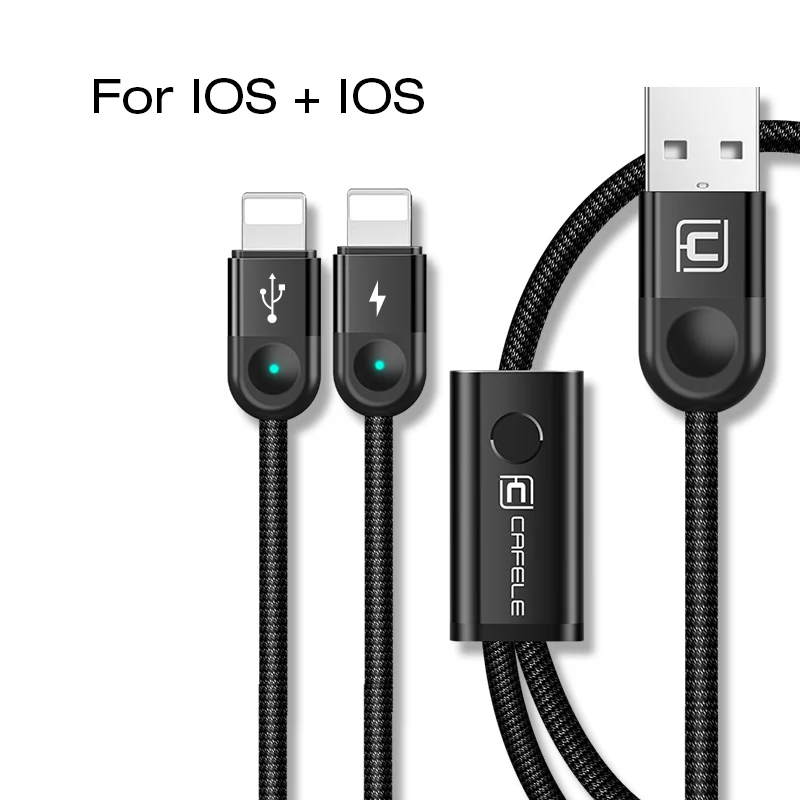 black ios ios CAFELE USB кабель для iPhone кабель usb type C 3A Быстрая зарядка USB C type-C кабель для зарядки телефона 130 см - Цвет: black ios ios