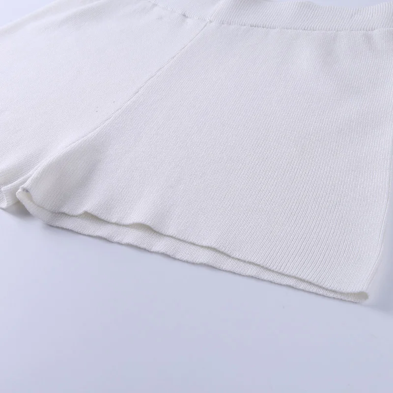 

2020 New Women Solid Bodycon Shorts Slim Sexy Women Summer Slim Black White Kintted Shorts