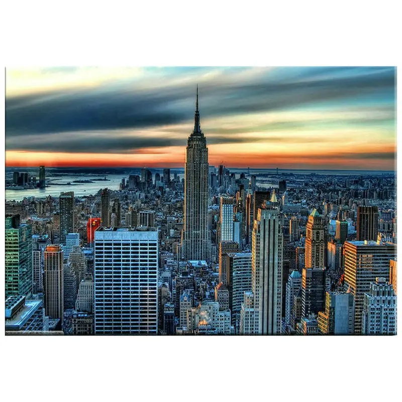 Полноразмерная/круглая алмазная живопись пейзаж американского города сделай