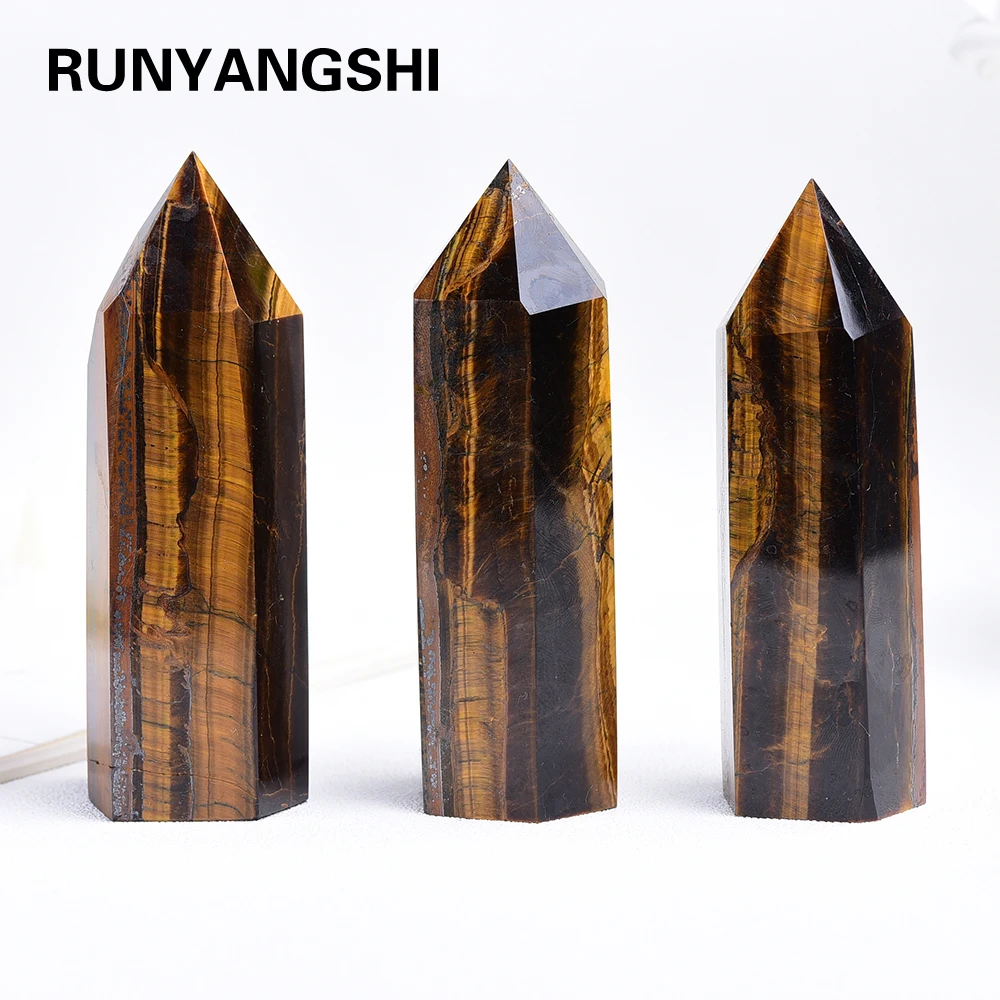 1 шт. натуральный кристалл тигровый глаз шестигранная колонна Кристальный камень