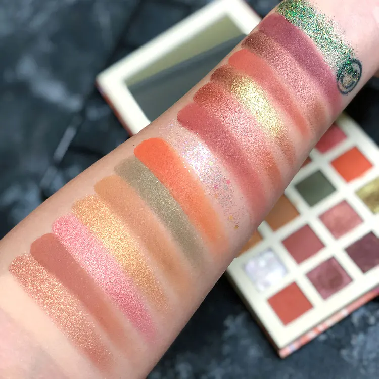 Брендовые мерцающие матовые тени для век Палитра 16 цветов блестящая