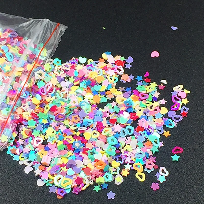 Новый 5000 шт Нейл-арт в домашних условиях смешанный с блестками 3 мм виде сердца и