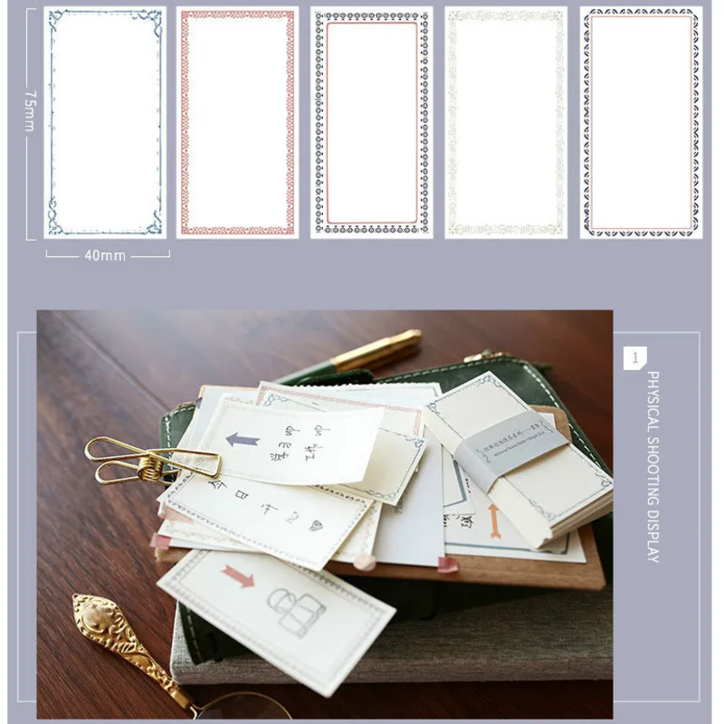 

50Pcs/lot Vintage Note Card Memo Pad Decoration Portable Planner Paper Notebook Stationery Collage DIY Journal School Supplies