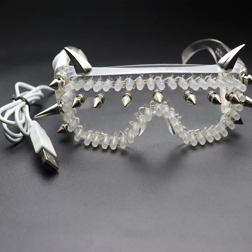 Full Color Led Luminous Glasses Can Change 7 Colors Flashing Halloween Party Mask Light Up Eyewear For DJ Club Stage Show | Дом и сад