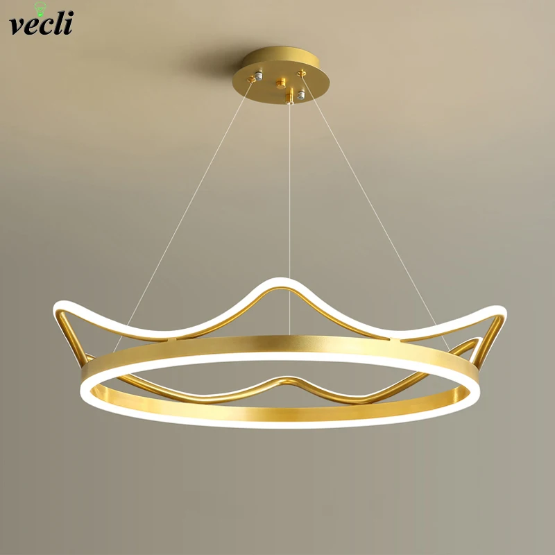 

Modern Simple Living room Pendent Lamp Nordic Creativity Crown Children's Room Pendent Light Bedroom Dining Room Chandelier