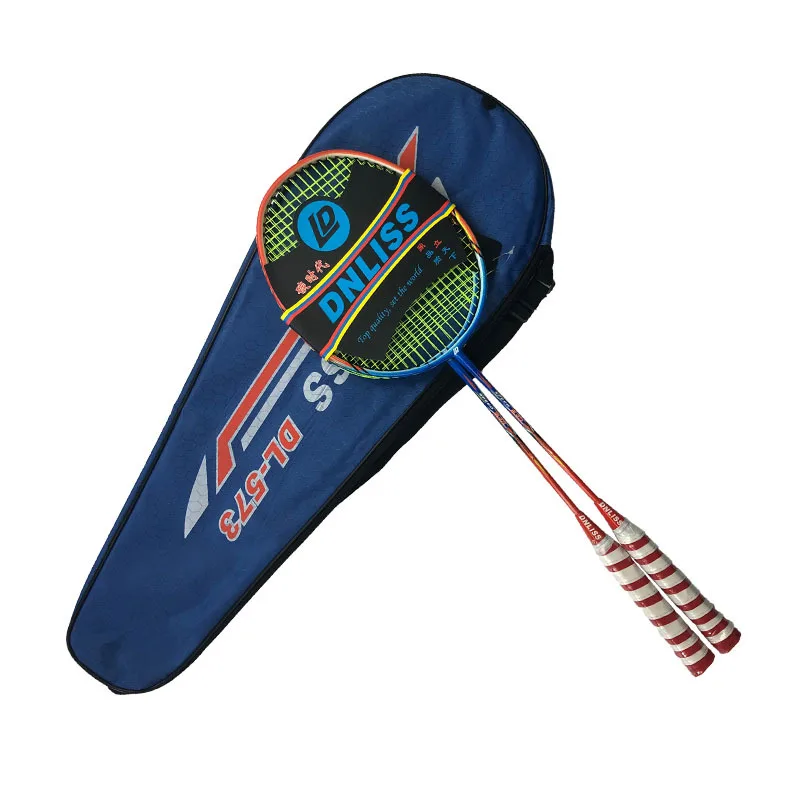 

NEW Carbon Badminton Racket Pair Grip Raquetas Family Outdoor Sports Training Lightweight Padel Racket Badminton Bat Bag Set