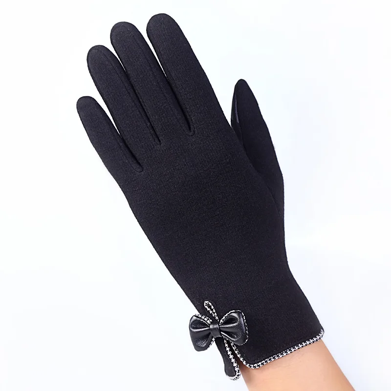 016-E-Black ECOBROS классические Luvas de inverno женские модные зимние перчатки для активного отдыха, спортивная теплая и бархатная перчатки для сенсорного экрана перчатки - Цвет: 016-E-Black